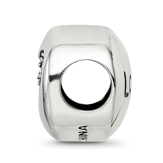 Sterling Silver Reflections April Clear Crystal Love Heart Bead