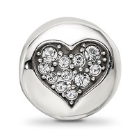 Sterling Silver Reflections April Clear Crystal Love Heart Bead view 3