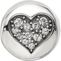 Sterling Silver Reflections April Clear Crystal Love Heart Bead view 4