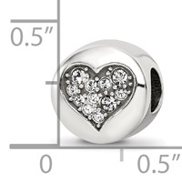 Sterling Silver Reflections April Clear Crystal Love Heart Bead view 5