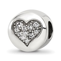 Sterling Silver Reflections April Clear Crystal Love Heart Bead view 1
