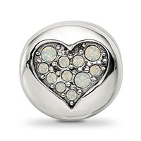 Sterling Silver Reflections June Crystal Clarity Heart Bead view 3