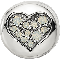 Sterling Silver Reflections June Crystal Clarity Heart Bead view 4