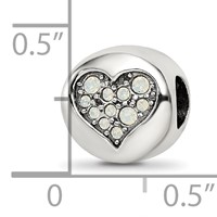 Sterling Silver Reflections June Crystal Clarity Heart Bead view 5