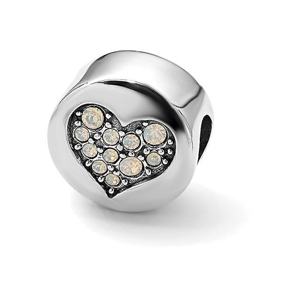 Sterling Silver Reflections June Crystal Clarity Heart Bead