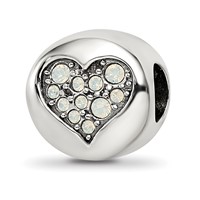 Sterling Silver Reflections June Crystal Clarity Heart Bead view 1