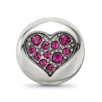 Sterling Silver Reflections July Red Crystal Passion Heart Bead view 3