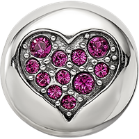 Sterling Silver Reflections July Red Crystal Passion Heart Bead view 4
