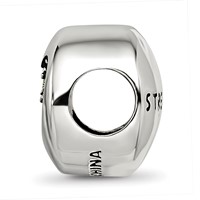 Sterling Silver Reflections Aug Lt Gn Crystal Strength Heart Bead view 2