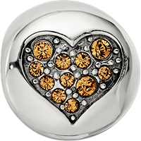 Sterling Silver Reflections Nov Yellow Crystal Balance Heart Bead view 4