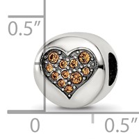 Sterling Silver Reflections Nov Yellow Crystal Balance Heart Bead view 5