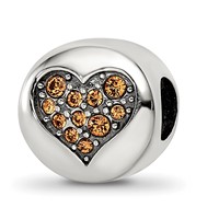 Sterling Silver Reflections Nov Yellow Crystal Balance Heart Bead view 1
