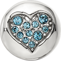 Sterling Silver Reflections Dec Blue Crystal Luck Heart Bead view 4