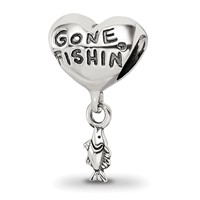 Sterling Silver Reflections Gone Fishin Dangle Bead view 1