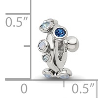 Sterling Silver Reflections Crystal Bubble Spacer Bead view 4