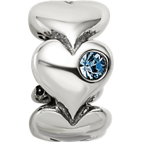 Sterling Silver Reflections Crystal Endless Hearts Bead view 3