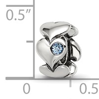 Sterling Silver Reflections Crystal Endless Hearts Bead view 4