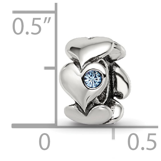 Sterling Silver Reflections Crystal Endless Hearts Bead