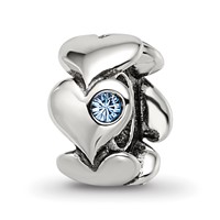 Sterling Silver Reflections Crystal Endless Hearts Bead view 1