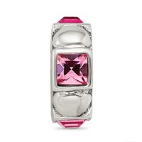 Sterling Silver Reflections Crystal Squares Dots Bead view 4