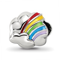 Sterling Silver Reflections Enamel Rainbow Bead view 1