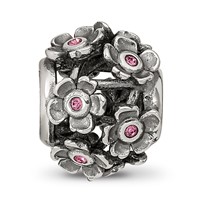 Sterling Silver Reflections Crystal Blossoms Bead view 5