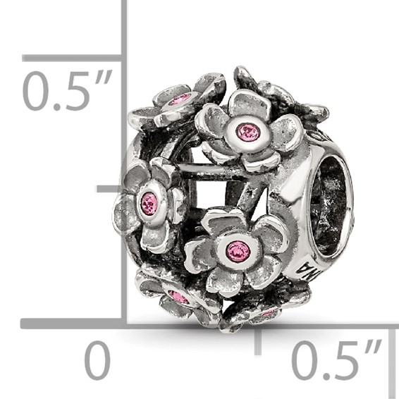 Sterling Silver Reflections Crystal Blossoms Bead