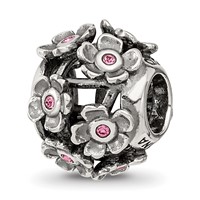 Sterling Silver Reflections Crystal Blossoms Bead view 1