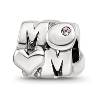 Sterling Silver Reflections Pink Crystals Mom Bead view 1