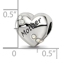 Sterling Silver Reflections Crystals Mother Heart Bead view 5