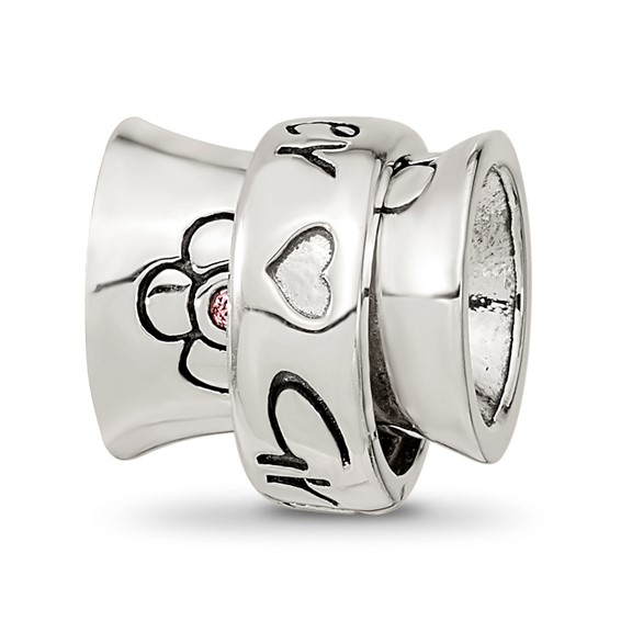 Sterling Silver Reflections Crystals Spinner Grandmother Bead