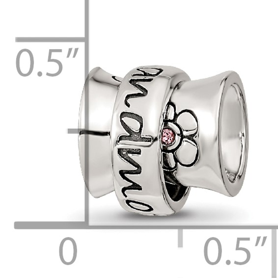 Sterling Silver Reflections Crystals Spinner Grandmother Bead