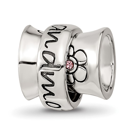 Sterling Silver Reflections Crystals Spinner Grandmother Bead