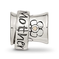 Sterling Silver Reflections Crystals Mother Spinner Bead view 4