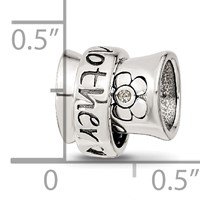 Sterling Silver Reflections Crystals Mother Spinner Bead view 3