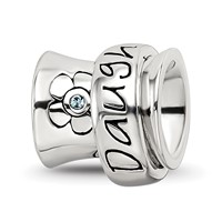 Sterling Silver Reflections Crystals Spinner Daughter Bead view 1