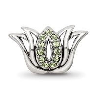 Sterling Silver Reflections with Crystals Pavé Lotus Bead view 5