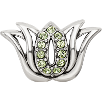 Sterling Silver Reflections with Crystals Pavé Lotus Bead view 3