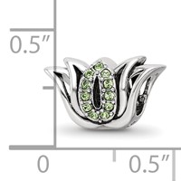 Sterling Silver Reflections with Crystals Pavé Lotus Bead view 4