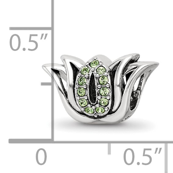 Sterling Silver Reflections with Crystals Pavé Lotus Bead