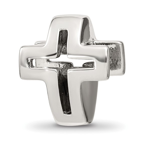 Sterling Silver Reflections Crystals Pavé Open Cross Bead