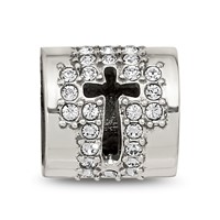 Sterling Silver Reflections Crystals Faith Cross Bead view 3