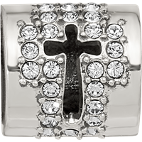 Sterling Silver Reflections Crystals Faith Cross Bead view 4