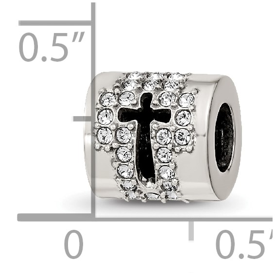 Sterling Silver Reflections Crystals Faith Cross Bead