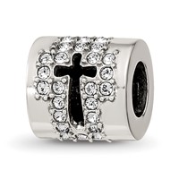 Sterling Silver Reflections Crystals Faith Cross Bead view 1
