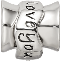Sterling Silver Reflections Crystals I Love You Spinner Bead view 4