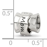 Sterling Silver Reflections Crystals I Love You Spinner Bead view 5