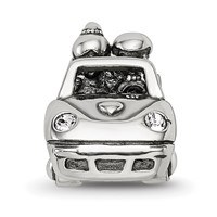 Sterling Silver Reflections Crystals Just Married Car Bead view 3