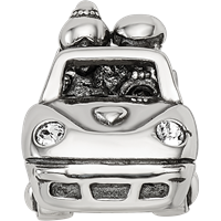 Sterling Silver Reflections Crystals Just Married Car Bead view 4