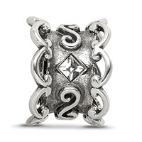 Sterling Silver Reflections Crystal Bridal Garter Bead view 5